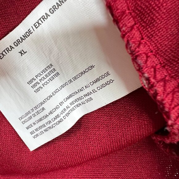 Y2K Velvet Velour Tank Top XL Red Black True Freedom Lace Trim Empire Babydoll - Picture 6 of 7